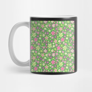 GREEN PURPLE VINTAGE FLORAL RETRO FUN Mug